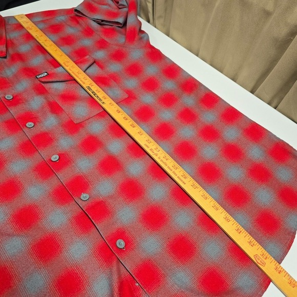 Dixxon Flannel Shirt Mens 4XL Red Gray Shadow Plaid Button Up Form and Function - Picture 10 of 11